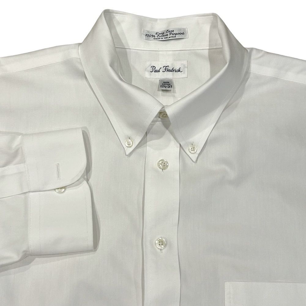 Paul Frederick White Long Sleeve Dress Shirt 17 1/2x35